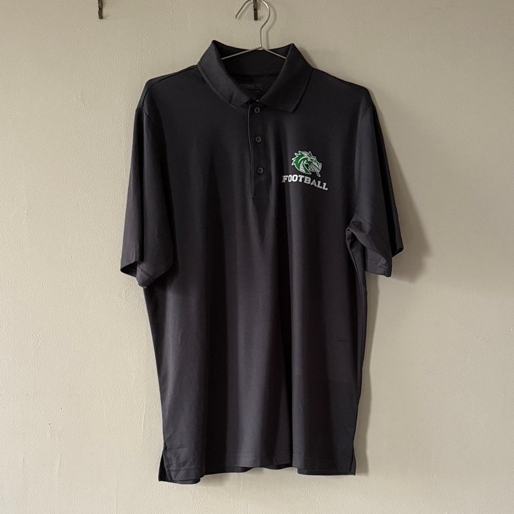 Men's Black Polo Shirt with Football Logo